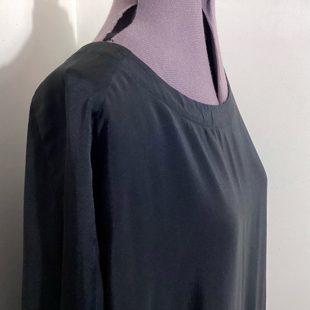 Eileen Fisher Silk Crepe De Chine Black Tunic M Lagenlook - Picture 6 of 16